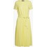 Dorothy Perkins SLEEVE KEYHOLE PLEATED MIDI DRESS Sukienka letnia sunshine yellow DP521C2E5