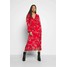 Wallis Petite CONTRAST FLORAL MIDI DRESS Sukienka letnia red WP021C07V