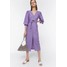 Uterqüe KURZES LEINENKLEID MIT BAUSCHÄRMELN 00201260 Sukienka letnia dark purple UT421C02Y