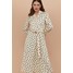 H&M Satynowa sukienka we wzory 0858453001 Kremowy/Wzór
