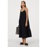 H&M Kreszowana sukienka z bawełny 0862167007 Czarny