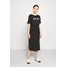 DKNY LOGO T-SHIRT MAXI DRESS Sukienka z dżerseju black/ivory DK121C09J