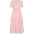 Glamorous SHORT SLEEVE GINGHAM MAXI DRESS Długa sukienka pink GL921C0KO