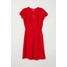 H&M Sukienka z dekoltem w serek 0618287005 Czerwony