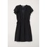 H&M Sukienka z dekoltem w serek 0618287005 Czarny