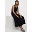 H&M Długa dżersejowa sukienka 0880358001 Czarny