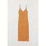 H&M Sukienka z dżerseju w prążki 0750409003 Ciemnożółty/Białe paski