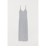 H&M Sukienka z dżerseju w prążki 0750409003 Jasnoszary melanż