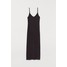 H&M Sukienka z dżerseju w prążki 0750409003 Czarny