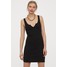 H&M Sukienka z dżerseju w prążki 0864309002 Czarny