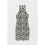 H&M Sukienka z mocowaniem na karku 0744918003 Biały/Tygrysie paski