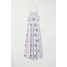 H&M Długa sukienka we wzory 0656376001 Biały/Niebieski wzór