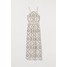 H&M Długa sukienka we wzory 0656376001 Kremowy/Wzór
