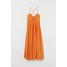 H&M Sukienka z wiązanym detalem 0770835004 Pomarańczowy