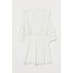 H&M Sukienka z żakardowej tkaniny 0788178001 Naturalna biel