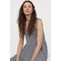 H&M Dżersejowa sukienka w serek 0873604007 Ciemnoniebieski/Białe paski