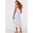 H&M Kreszowana sukienka z bawełny 0862167007 Biały