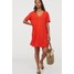 H&M Sukienka typu T-shirt z lnem 0820505001 Pomarańczowoczerwony