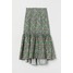 H&M Długa spódnica 0873706011 Zielony/Kwiaty