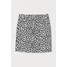 H&M Krótka spódnica dżinsowa 0745232001 Biały/Panterka