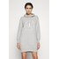 Calvin Klein Jeans ROUND LOGO HOODED DRESS Sukienka letnia light grey heather C1821C05B