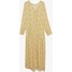 Monki MINNA DRESS Długa sukienka yellow medium/dusty MOQ21C082