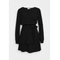 PAMELA REIF X NA-KD OVERLAPPED DETAIL FRILL MINI DRESS Sukienka letnia black NAA21C0D7