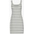 Calvin Klein Jeans STRIPE MILANO DRESS Sukienka z dżerseju creamy white/black C1821C05I