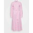 Polo Ralph Lauren LONG SLEEVE CASUAL DRESS Długa sukienka pink/white PO221C06I