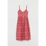 H&M Sukienka z haftem angielskim 0726186001 Czerwony