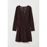 H&M Koronkowa sukienka w serek 0664929001 Śliwkowofioletowy