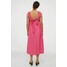 H&M Trapezowa sukienka z kokardą 0915047001 Wiśniowy