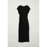 H&M Drapowana sukienka z dżerseju 0611235002 Czarny