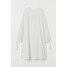 H&M Bawełniana sukienka z haftem 0749383001 Biały