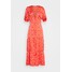 Glamorous SHORT SLEEVE V NECK MIDI DRESS Sukienka letnia coral/pink GL921C0LT