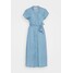 Vero Moda VMSAGA LONG BELT DRESS Sukienka jeansowa light blue denim VE121C28K
