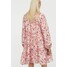 H&M Trapezowa sukienka 0889379009 Jasnobeżowy/Kwiaty
