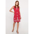 Quiosque Czerwona prosta sukienka ze wzorem 4HQ001504