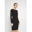DKNY LONG SLEEVE CREW NECK DRESS Sukienka z dżerseju black DK141D014