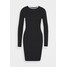 Armani Exchange DRESS Sukienka etui black/off white ARC21C02C