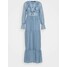 Missguided RUFFLE TIERED LONG SLEEVE DRESS Długa sukienka blue M0Q21C1JZ