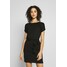 Even&Odd BASIC Short sleeves mini belted dress Sukienka z dżerseju black/black EV421C109
