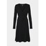 Vero Moda Tall VMKARISARA WRAP DRESS Sukienka dzianinowa black VEB21C05A