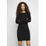 Even&Odd Petite DRESS BODYON SOLID Sukienka z dżerseju black EVF21C01D