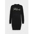 KARL LAGERFELD LONG SIGNATURE Sukienka dzianinowa black K4821I017