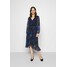 Wallis FLORAL RUFFLE MIDI DRESS Sukienka letnia black/blue WL521C0RP