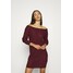 Missguided AYVAN OFF SHOULDER JUMPER DRESS Sukienka dzianinowa burgundy M0Q21C1N4