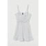 H&M Kopertowa sukienka z falbaną 0895506002 Biały/Czarne kropki