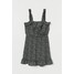H&M Kopertowa sukienka z falbaną 0895506002 Czarny/Drobne kwiaty