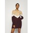 Vero Moda VMGINGOBLOCK O-NECK DRESS Sukienka dzianinowa cabernet/birch/tan VE121C2E9